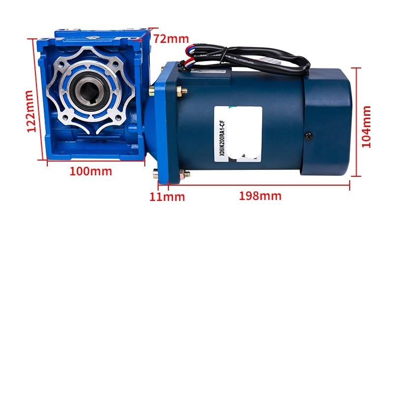 Silnik regulujący prędkość 200 W ze skrzynią redukcyjną RV40, wysoki moment obrotowy, niska prędkość, silnik do przodu i do tyłu, 220 V (6IK200RA1-CF-RV40 140 obr./min)