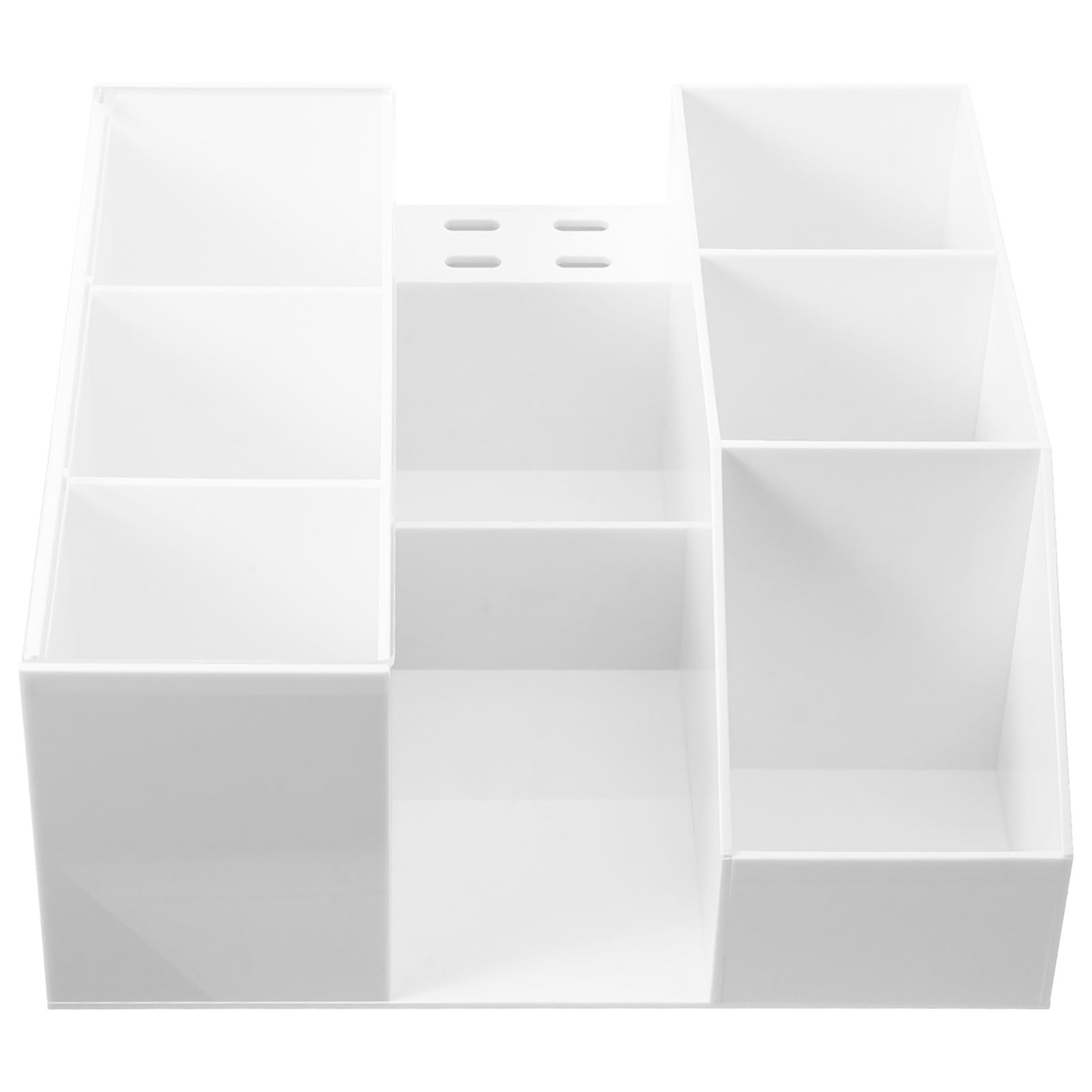 Healeved Organizer da Scrivania per Cosmetici in Acrilico Bianco, Scatola Porta Pinzette e Pennelli per Extension Ciglia, Contenitore Espositivo per Trucco, Adatto per Casa e Centri