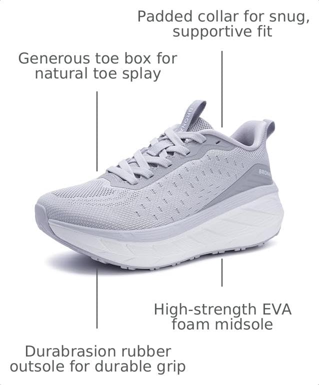 Image of BRONAX Womens High-Impact Cushion Thick Sole Wide Toe Box Shoes S600