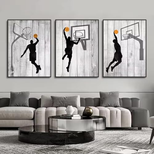Images pour salon murales basket pour habiller grands murs vides triptyque 70x100