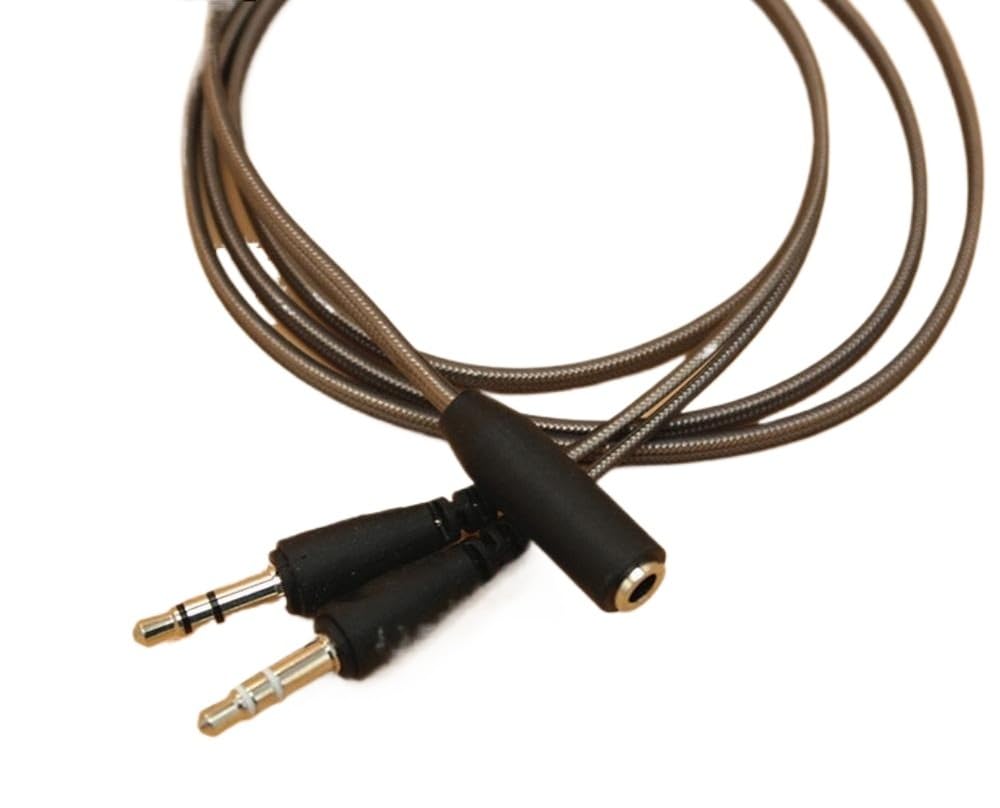 Cavo splitter per cuffie da 1 m per computer da 3,5 mm femmina a 2 maschi da 3,5 mm microfono audio splitter a Y cavo adattatore da cuffie a PC