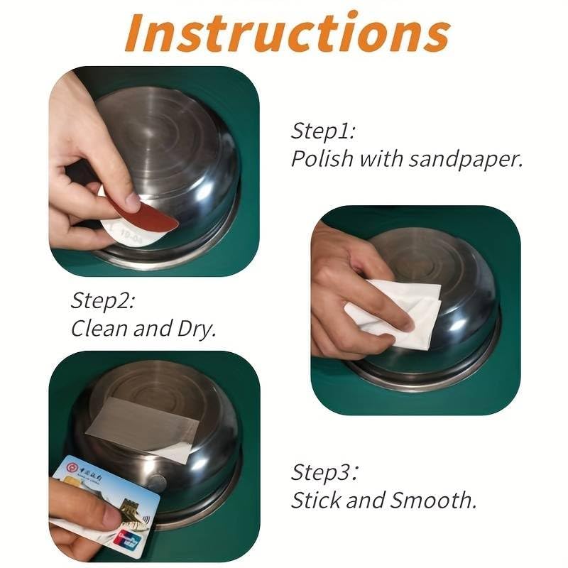 Arkit Steel Patch Sticker Leakage Repair Waterproof Sticker Creak Seal Stickers Aluminum Foil Sticker Patches for Fixing Broken Things Pot/Bucket Crack Repair Sticker 4