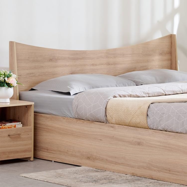Image of Home Centre | Helios Alton | Engineered Wood | Box Storage | King Beds | Oak | 1 Year Warranty