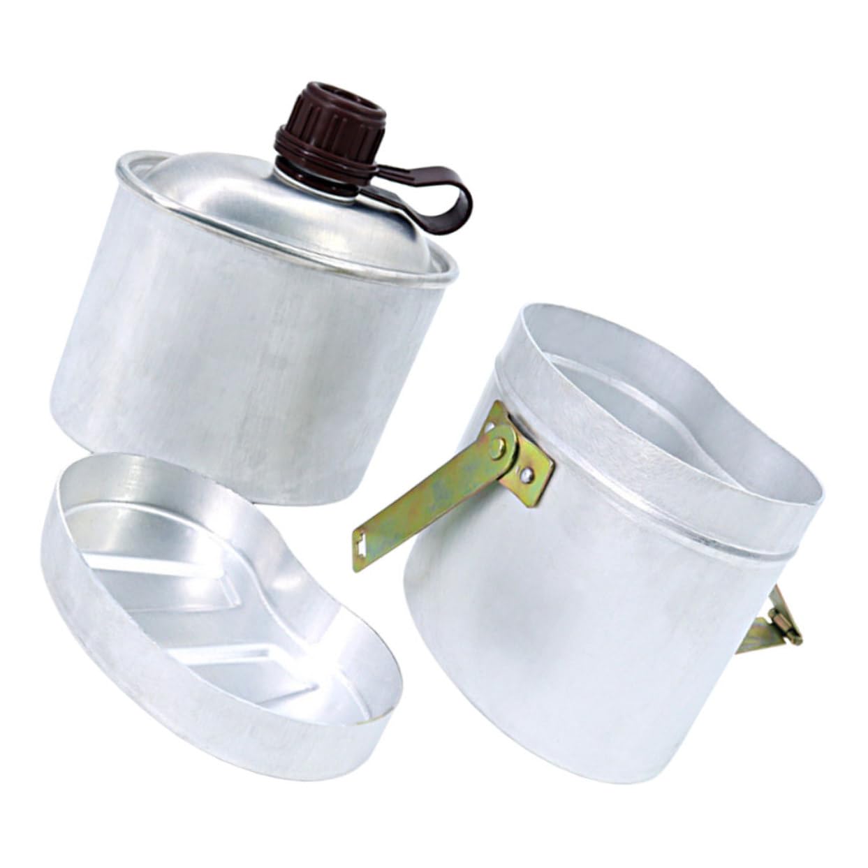 Kisangel 3 Sets Camping Kettle Camping Water Jug Outdoor Kettle Fishing Water Mermaid Swim Fins Disk Brake Conversion Adapter Camping Supplies Hiking Canteen Bottle Kit Sports Aluminum Mug