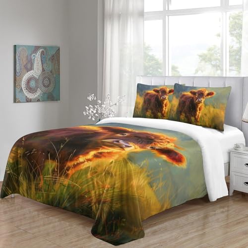 Housse de couette vache 3D 200x200 microfbre lit double - 5