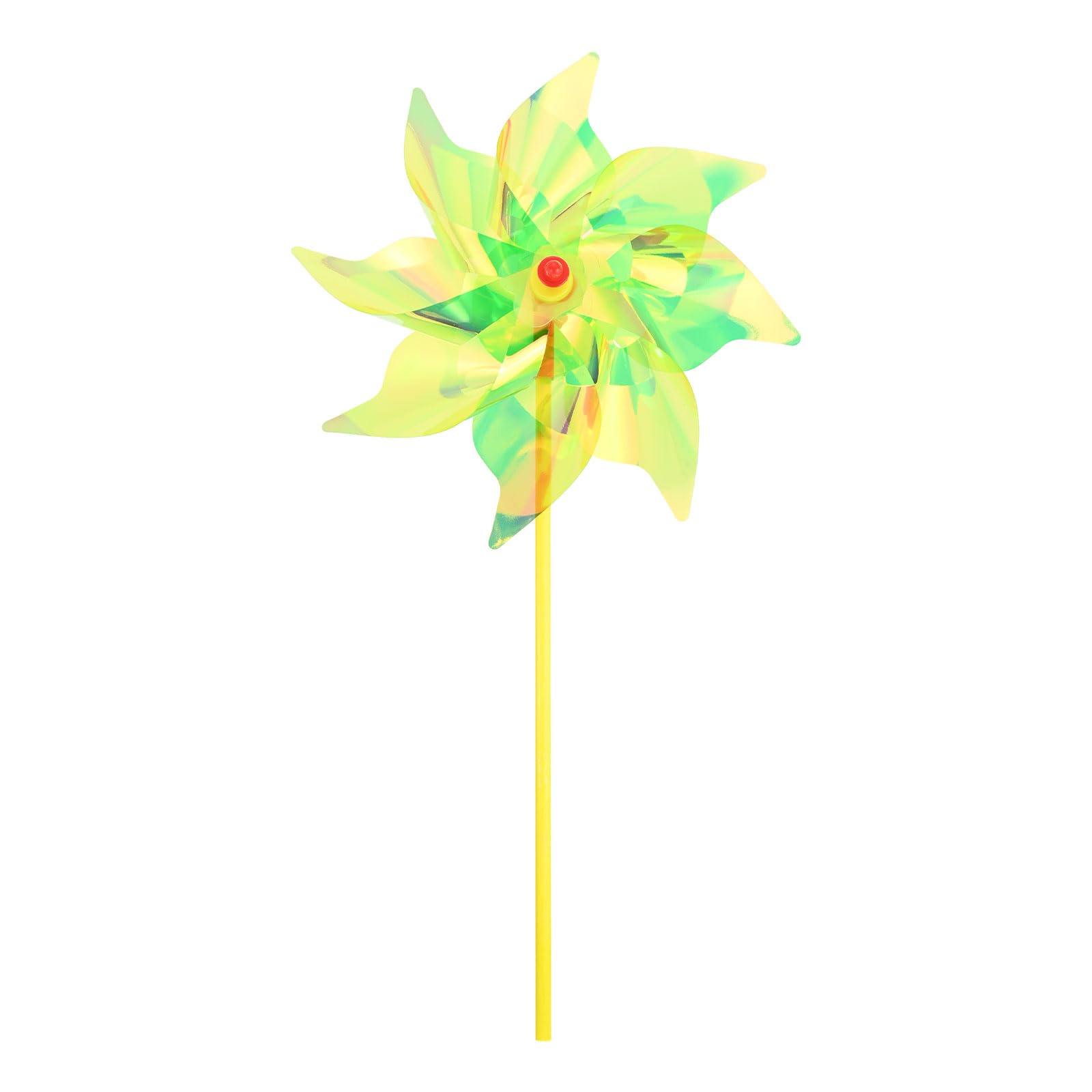 M METERXITY 1-Pack Rainbow Pinwheels, 20 Inch Plastic Wind Spinners Outdoor Flower Windmill for Party Decorations/Yard/Garden, Toy Wind Spinners [Yellow]