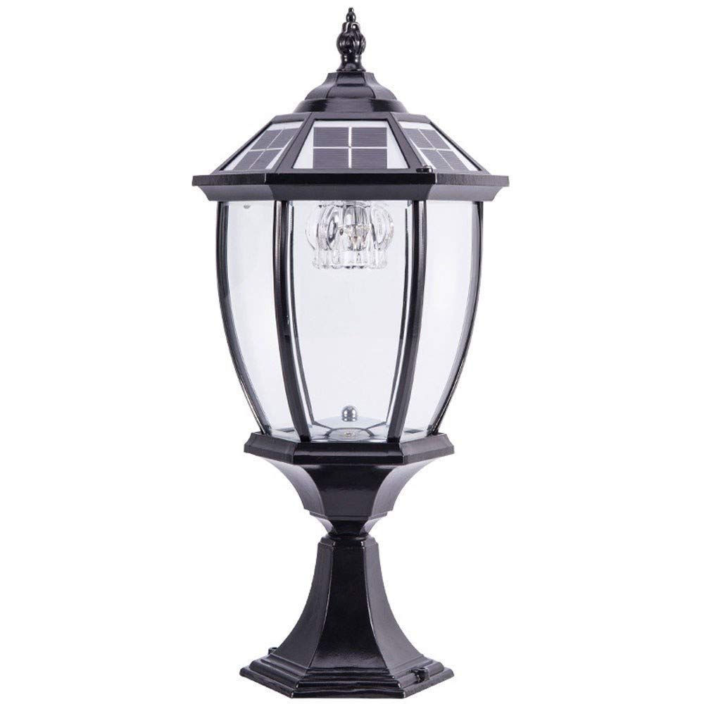 Poteau porche patio avec applique murale extérieure vintage solaire 2W étanche et rétro