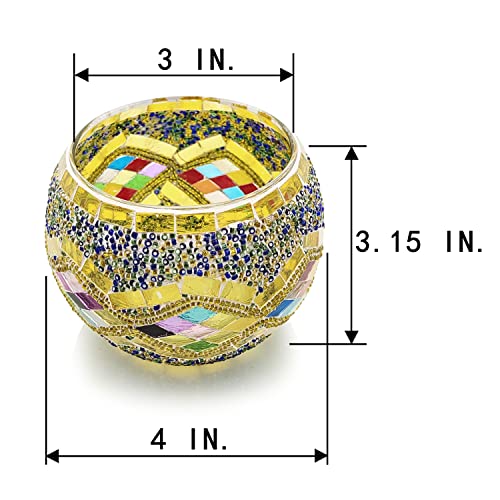 Eabhle Turkish Mosaic Glass Tea Light Holder, Votive Candle Holders , Party Decor, Magic Lamp Shades For Home (Turkish Rainbow) #TOP4