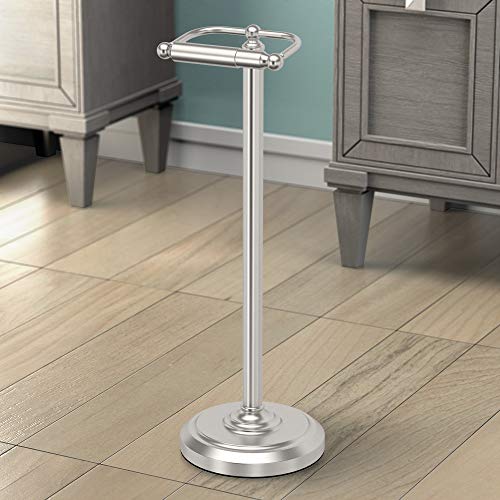 Image of Gatco 1436SN Pedestal Toilet Paper Holder, Satin Nickel