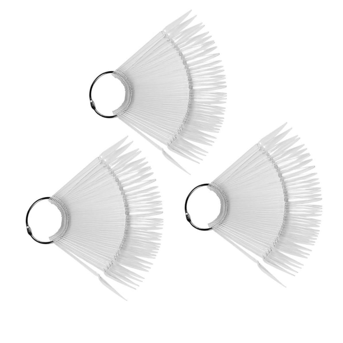 3 Sets Fan Nail Practice Tips Display Card Set