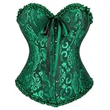 Zhitunemi Renaissance Corset Tops for Women: Green Corsets Plus Size Halloween Costumes - Ren Faire for Renaissance Festival Black Green XX-Large