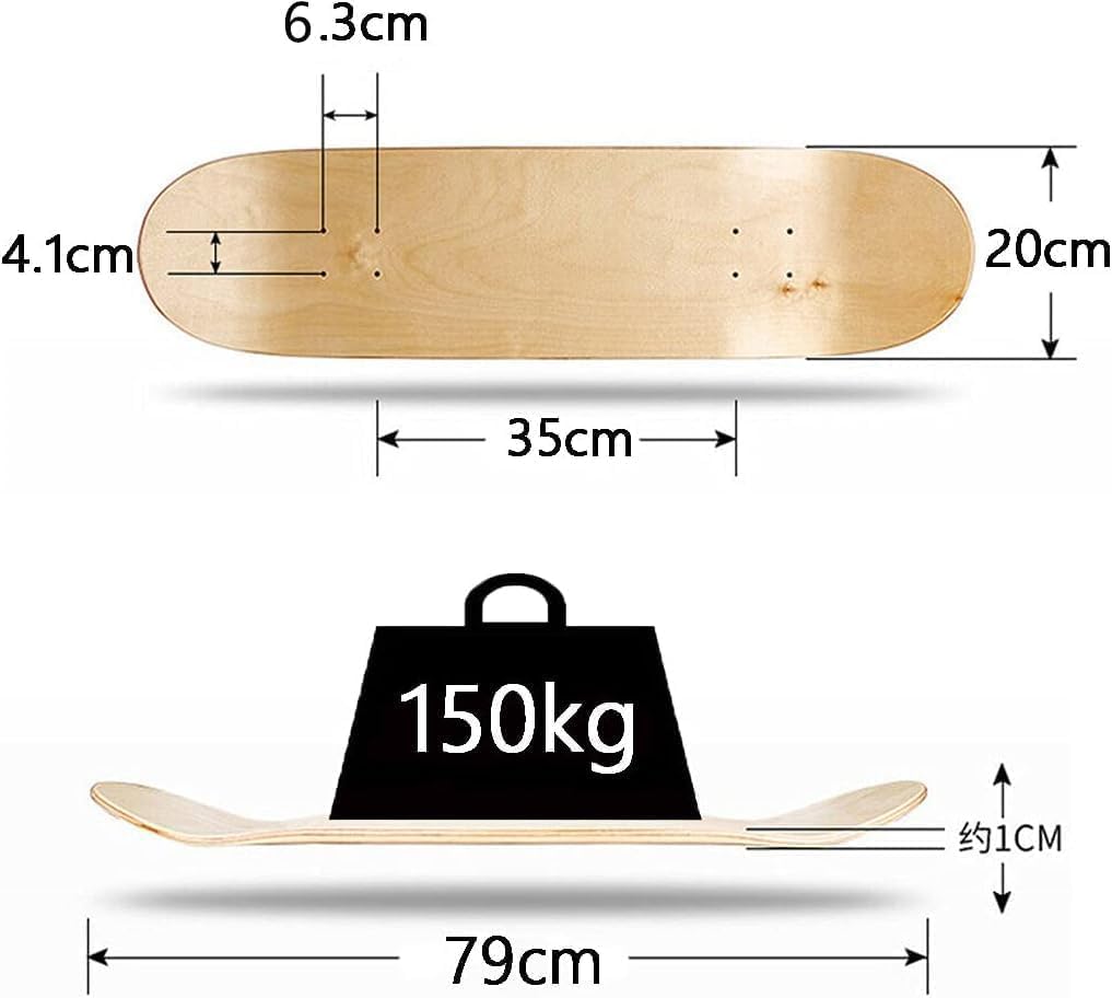 2 Blank Skateboard-Decks, 7-lagiges Ahorn-Skateboard-Deck Natürliches Skateboard-Deck Für persönliche Kunst, Graffiti, Malerei, usw. Doppelkonkaves Skateboard 79x20cm