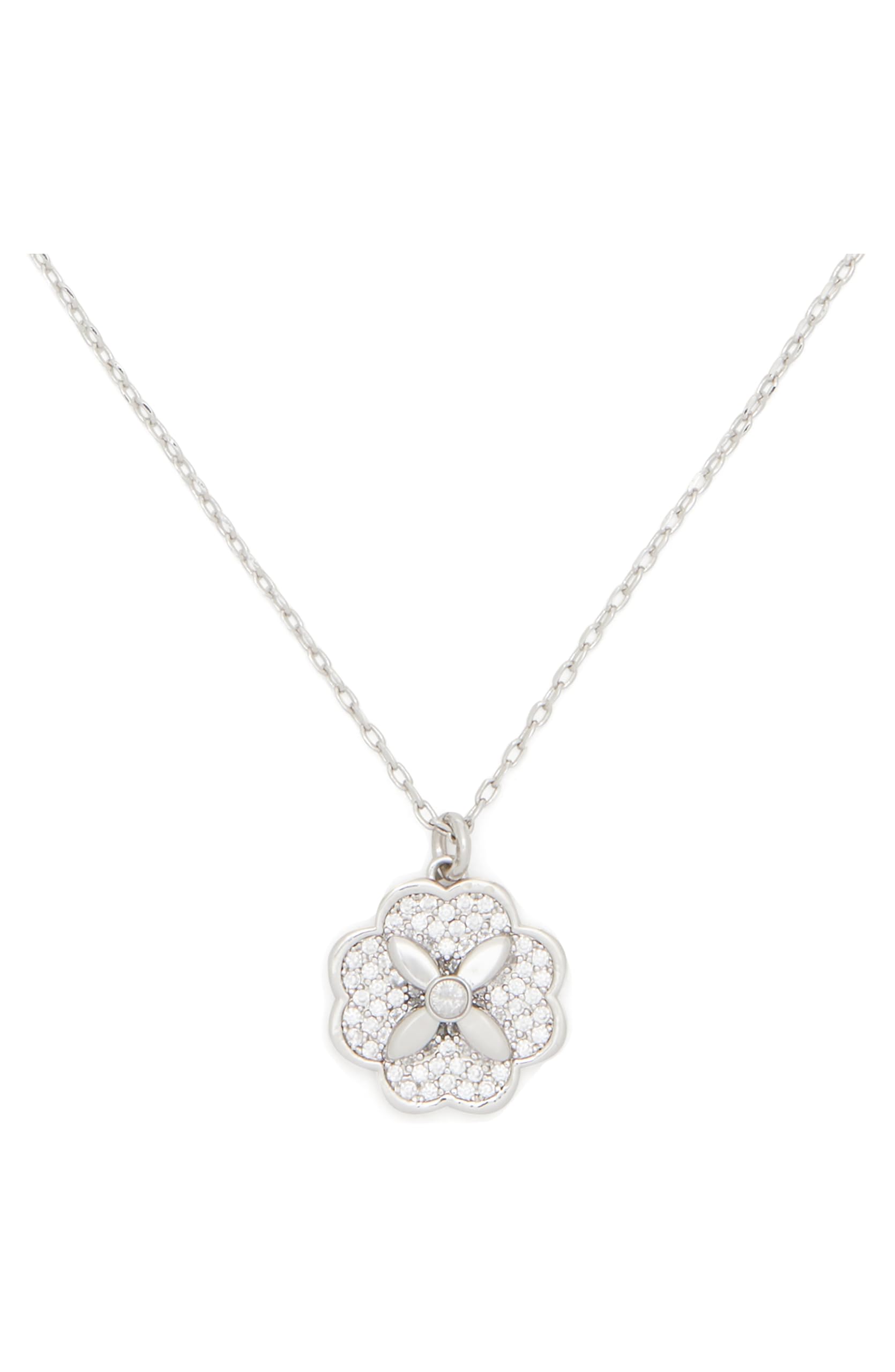 Kate Spade New York Heritage Bloom Mini Pendant, Clear/Silver
