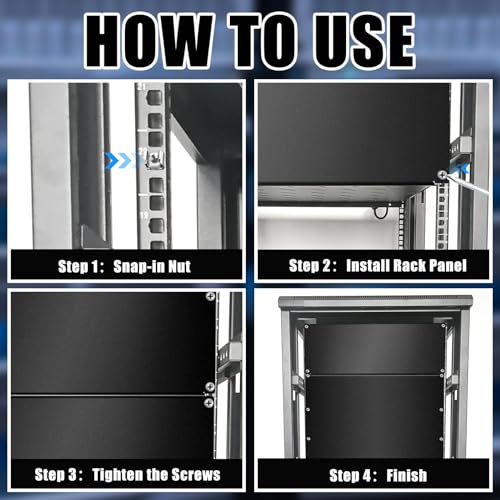 Image of Leinuosen 2 Pcs 8U Blank Rack Panels, 19 in Metal Server Rack Covers