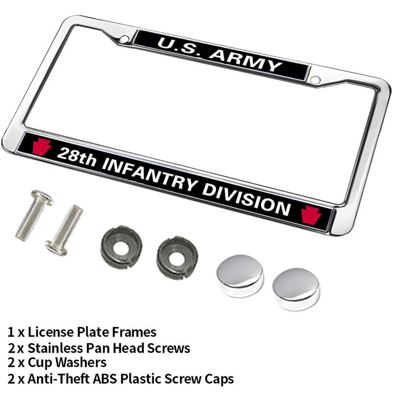 Image of 28th Infantry Division Rust-Proof License Plate Frame US Army Infantry Pride License Plate Frame for Patriotic People