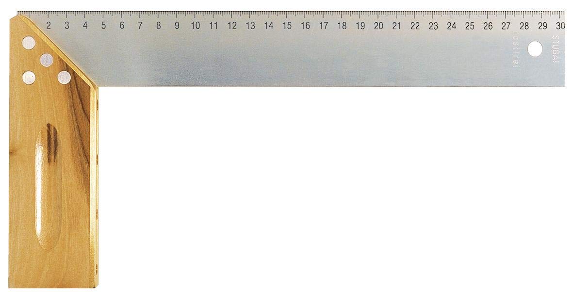 Stubai 343004 - Escuadra de carpintero con inglete y marcador de medida (400 mm)