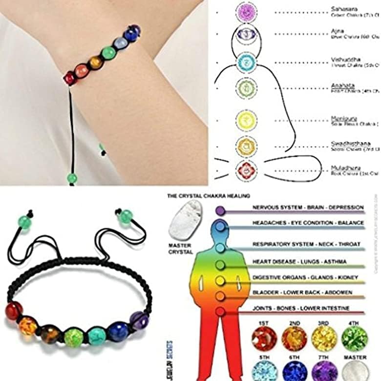 MADE BY HAND Stone Yoga Balancing Reiki Healing Lucky Charm Bracelet Diffuser Bracelet, 17-26cm