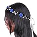 Missgrace Bridal Crystal Navy Blue Headband Wedding and Bride Hairpiece for Evening Party -Navy Blue Flower Women and Flower Girl Vintgae Hair Vine Bridal Hair Accessories