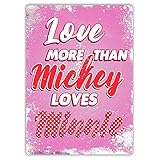 ミッキーラブズミニー レトロな鉄の絵画ブリキの壁の看板警告サイン金属プラークポスターバーカフェのアート装飾