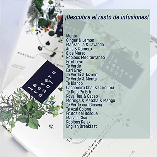 LA TETERA AZUL Masala Chai. 20 einzeln verpackte Pyramiden.