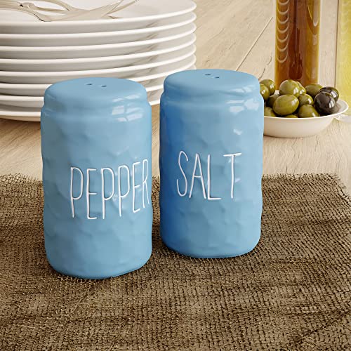 Barnyard Designs Farmhouse Salt and Pepper Shaker Set for Kitchen, Ceramic Shaker Set Cute