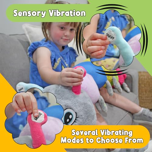Image of MEAVIA Cuddlebug Caterpillar Body Pillow Sensory Snuggle Vibrating Plush, 35 inch Jumbo Stuffed Toy, FEELix Collection