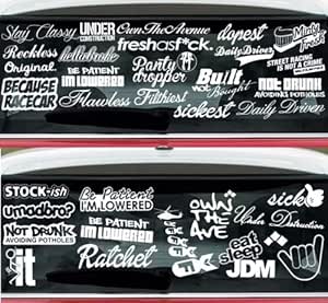 Amazon.com - Lot/Pack of 50 Random White Stickers/Decals Low Turbo ...