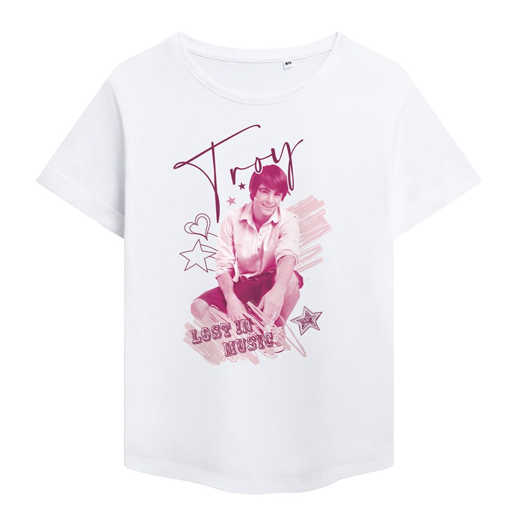 Disney Women's White High School Musical Troy Fashion T Shirt, Sports Direct