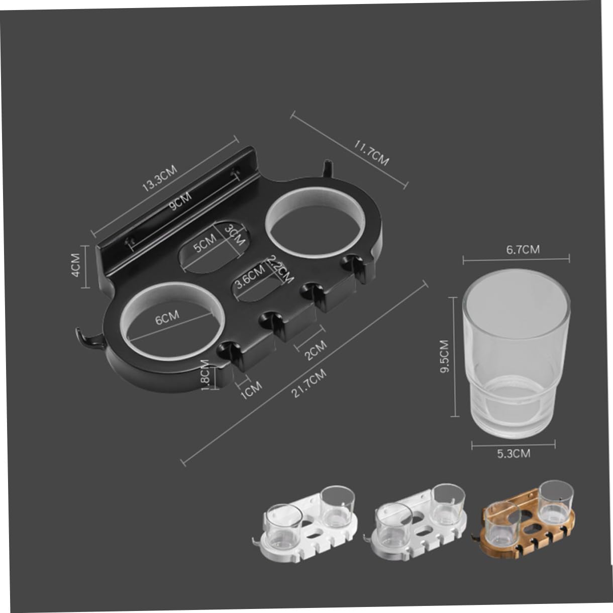 Soporte de Cepillo de Dientes de Aluminio sin portacepillos de Dientes de Golpe Gratis Negro