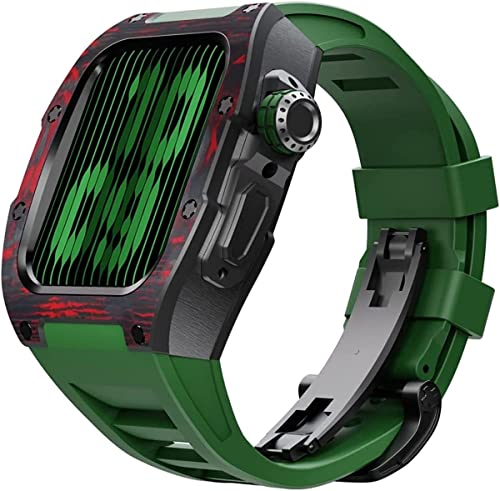 Bracelet de montre fluororubber rouge anti-poussière pour boîtier carbone iWatch