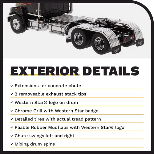 Camión a escala Diecast Masters 1:50 Western Star 4700 SF Negro miniatura 5
