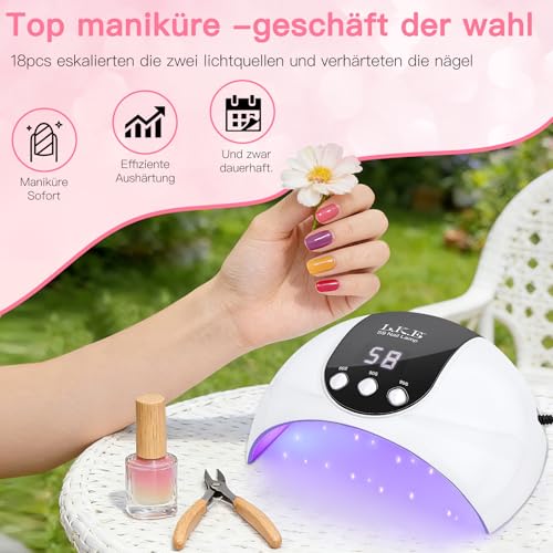 UV LED Nagellampe, 54W Automatischer Sensor LCD Display USB-Betrieb Schnelles Aushärten von Gel Nägel Perfekt für Heim & Nagelstudio… – Ansicht 2