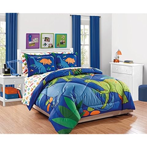 Fancy Linen Dinosaur Twin Comforter Set Cover
