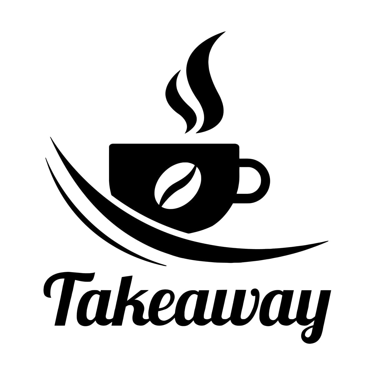 Takeaway Coffee Vinyl Window Sign Decals Shop Coffee Bar Pub Cafe Restaurant Logo Wall Sticker Removable Home Decoration Small - 30x32cm โ image 1