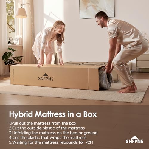 Image of King Size Mattress -14 Inch King Mattress in a Box with Memory Foam and Wrapped Pocket Springs for Motion Isolation and Pressure Relief, Medium Firm Feel, Fiberglass-Free, 80 inch x 76 inch