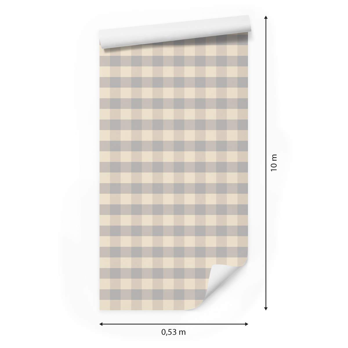 Muralo Tapeta 10 m, rolka flizeliny, kwadraty, minimalizm, mozaika, wzór geometryczny, matematyka, tapeta z włókniny, 1000 x 53 cm, tapeta ścienna, do salonu, sypialni, nowoczesna dekoracja ścienna