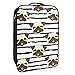 Caja de almacenamiento para zapatos de viaje y uso diario de dibujos animados Happy Pug Dog Black Stripes Zapatero organizador portátil impermeable hasta 12 yardas con doble cremallera 4 bolsillos