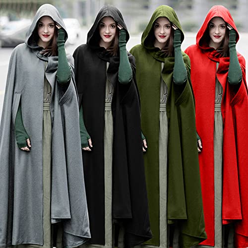 Casuais Mulheres Inverno Capa Com Man Com Capuz Botão Encerramento Longo Capa Cosplay Cosplay Outerw