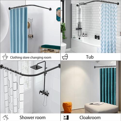 Barre de douche extensible sans perçage tringle d'angle L - 7