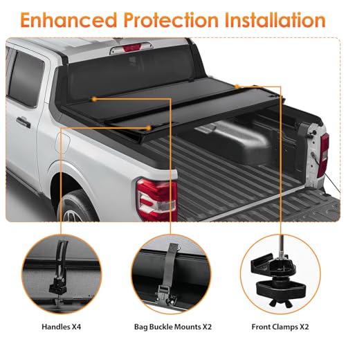 Image of Nilight Truck Bed Tonneau Cover Hard Tri-fold Compatible with Chevy Silverado 1500 /GMC Sierra 1500 2019-2026, 5.8ft Bed