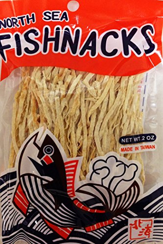 鱈魚香酥絲　North Sea Fish Snacks -Slim 2 oz (Pack of 5)
