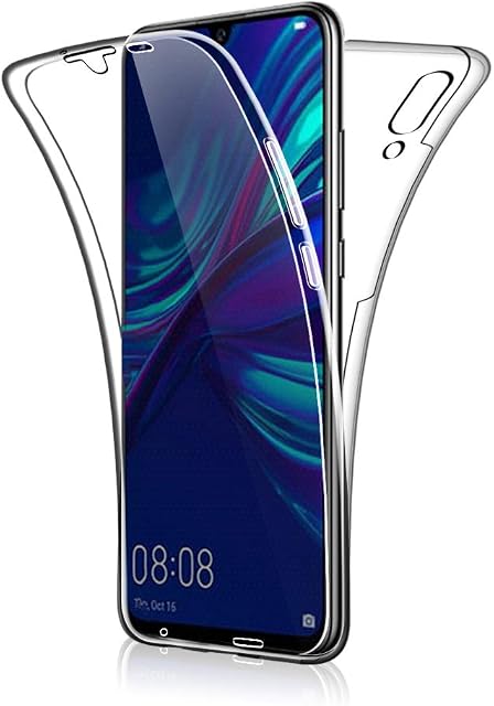 SDTEK Case Compatible with Huawei P Smart (2019), Full Body Protection 360 Gel Phone Cover Clear Transparent Soft Silicone