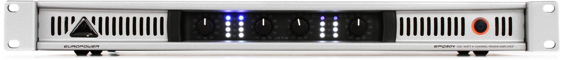 EUROPOWER EPQ304 Professional 300 Watt Light Weight 4 Channel Power Amplifier with ATR (Accelerated Transient Response) Technology