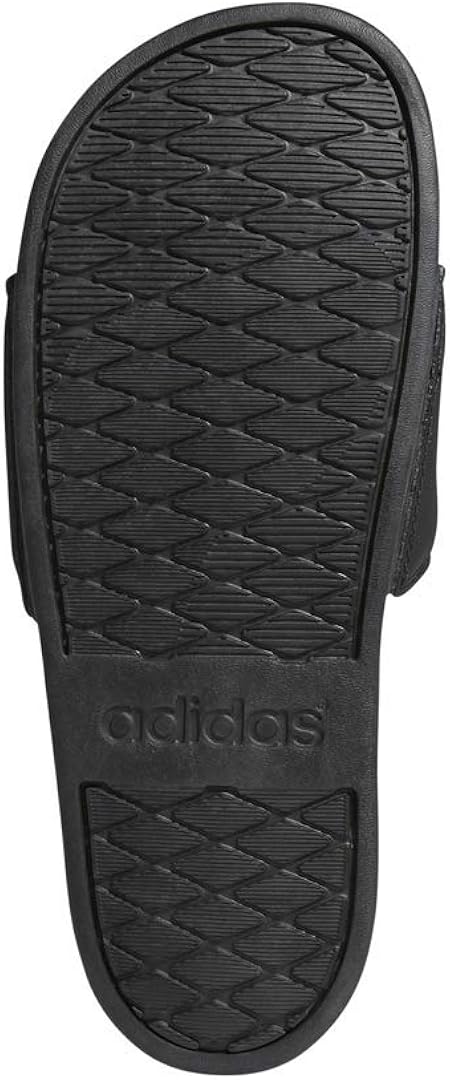 adidas Women's Adilette Comfort Slides, Core Black/Gold Metallic/Core Black, 7