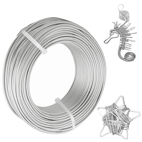 18 Gauge 1mm Aluminum Craft Wire 180 Feet Bendable Metal Wire Wire for crafting for Sculpting Bike Modelling Skeleton Crafting Floral Making Jewelry Making (1mm-Silvery-55Metres)