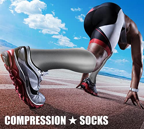Image of Compression Socks (7 Pairs), 15-20 mmhg is BEST Graduated Athletic & Medical for Men & Women, Running, Flight, Travel, Nurses, Pregnant - Boost Performance, Blood Circulation