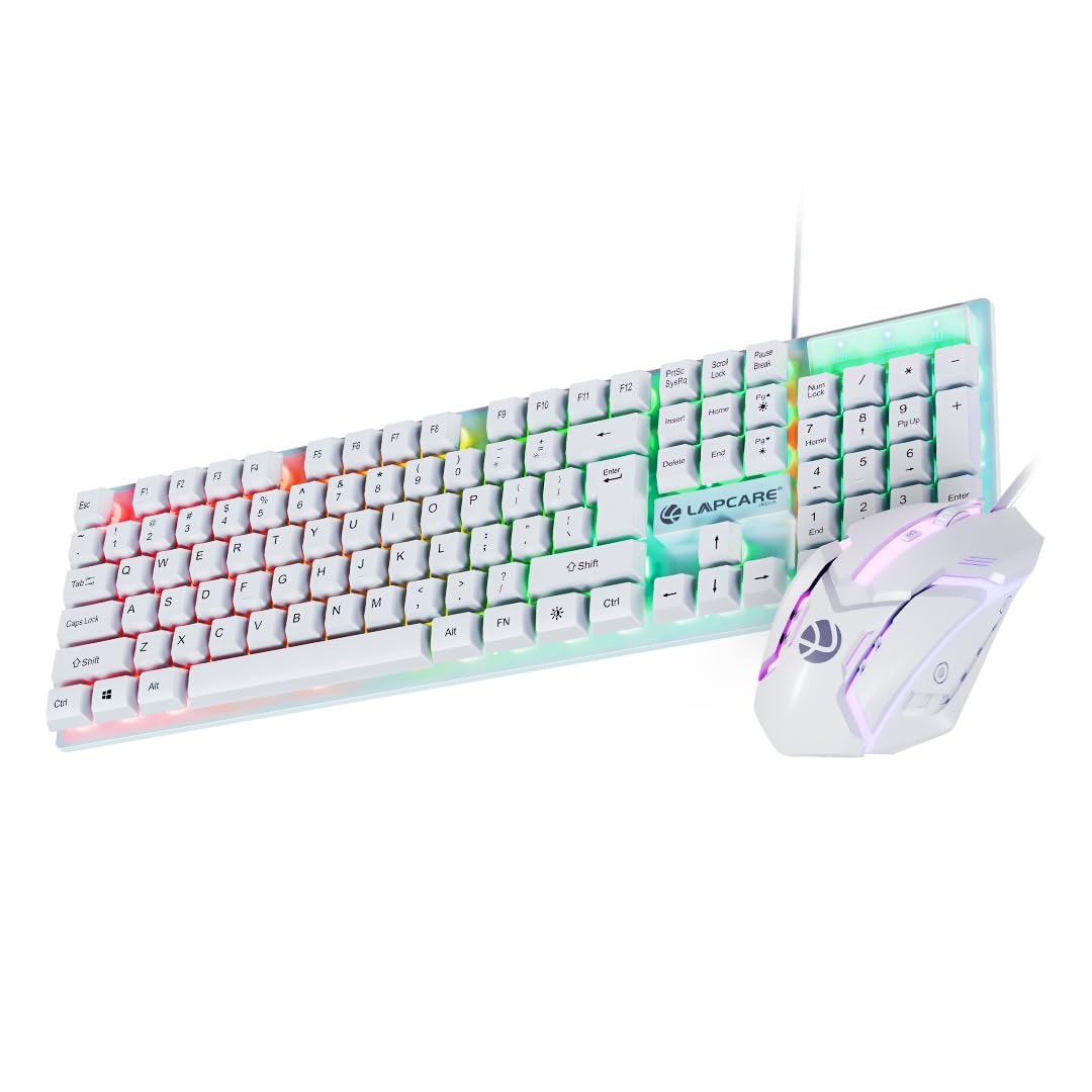 LAPCARE RAPIDO Wired Gaming Keyboard and Mouse Combo with RGB Lighting, Membrane Keys, 8 Million Clicks, Optically Precise Tracking, USB Interface, Ergonomic Design for PC Gaming-image-13