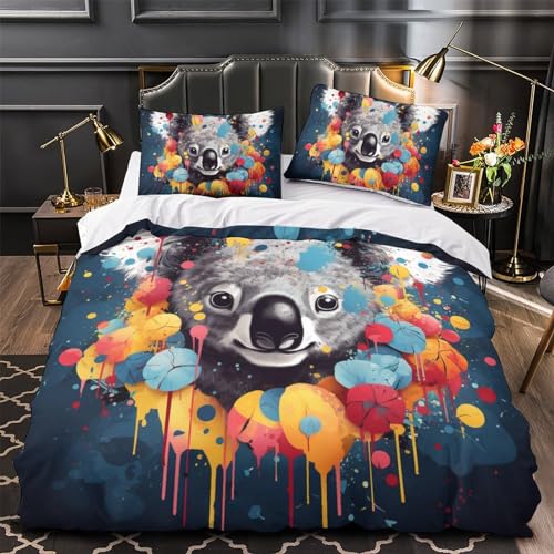 Parure de lit 3 pièces 200x200 microfibre de polyester avec fermeture éclair de chambre - 4