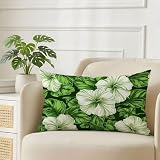 Yuammgxi Poszewka na poduszkę 40 x 60 cm zielone poszewki na poduszki kwiatowe poduszki zewnętrzne aksamitna poszewka na poduszkę z niewidocznym zamkiem błyskawicznym pokrowce na poduszki do dekoracji