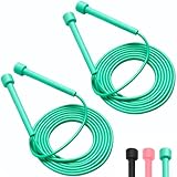 Cuerda de saltar de velocidad con mango antideslizante para ejercicio en casa y fitness corporal, quema de grasa, boxeo, crossfit, cardio, cuerda de saltar de velocidad ajustable (verde)